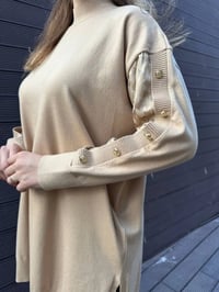 Ghisa 5KOBTNK4803 Camel Kol Detaylı Triko Tunik