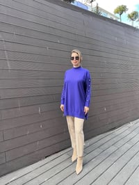 Ghisa 5KOBTNK4803 Mor Kol Detaylı Triko Tunik