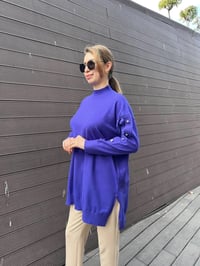 Ghisa 5KOBTNK4803 Mor Kol Detaylı Triko Tunik