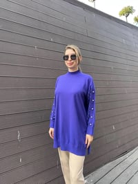 Ghisa 5KOBTNK4803 Mor Kol Detaylı Triko Tunik
