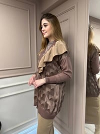 Ghisa 5KÖRHRK3603 Vizon Üçgen Desenli Hırka
