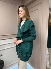 Ghisa 5KÖRHRK3603 Yeşil Kazayağı Desenli Hırka