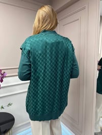 Ghisa 5KÖRHRK3603 Yeşil Kazayağı Desenli Hırka