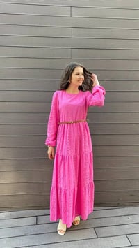 Heddy & Nurcan Çetin 23107 Fuşya Kemerli Fisto Elbise