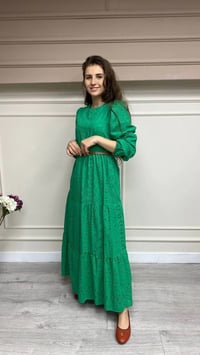 Heddy & Nurcan Çetin 23107 Yeşil Kemerli Fisto Elbise