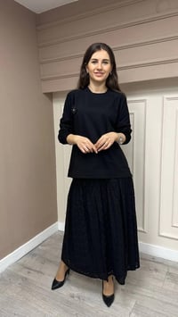Heddy & Nurcan Çetin 23419 Siyah Etekli Takım