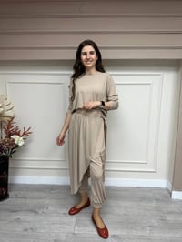 Heddy & Nurcan Çetin 23425 Bej Şalvar Takım