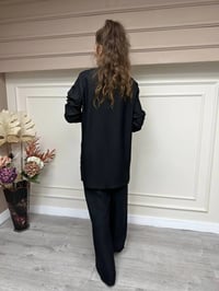 Heddy & Nurcan Çetin 23431 Siyah Güpür Detaylı İkili Takım