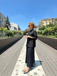 Heddy & Nurcan Çetin 23441 Siyah Güpür Detaylı İkili Takım