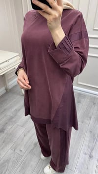 Hilay HLY0126K101.036 Mürdüm Icon Nervürlü Garni Kumaşlı Takım