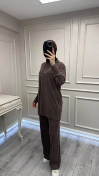 Hilay HLY0126Y101.004 Kahve Oslo Yanları Fermuarlı Takım