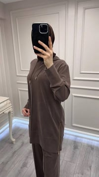 Hilay HLY0126Y101.004 Kahve Oslo Yanları Fermuarlı Takım