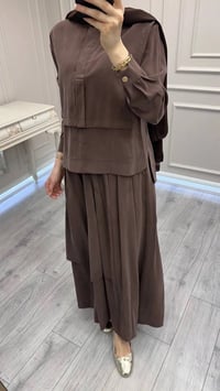 Hilay HLY0126Y101.007 Kahve Bianca Allerli Asimetrik Etekli Takım