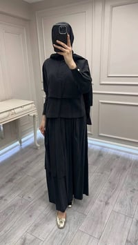 Hilay HLY0126Y101.007 Siyah Bianca Allerli Asimetrik Etekli Takım