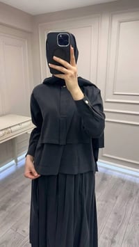 Hilay HLY0126Y101.007 Siyah Bianca Allerli Asimetrik Etekli Takım