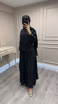 Hilay HLY0126Y101.007 Siyah Bianca Allerli Asimetrik Etekli Takım
