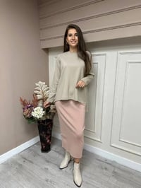 İnvee 5685 Pudra Triko Kalem Etek