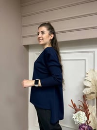 İnvee 5879 Lacivert Önü Kısa Arkası Uzun Triko