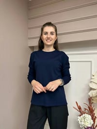 İnvee 5879 Lacivert Önü Kısa Arkası Uzun Triko