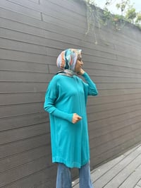 İnvee 6166 Turkuaz Uzun Triko