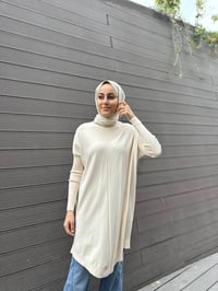 İnvee 6166 Vanilya Uzun Triko