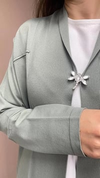 İnvee 6402 Küfrengi Yusufçuk Detaylı Uzun Hırka
