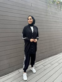 İnvee 6847 Siyah-Ekru Güldalı Triko Pantolon