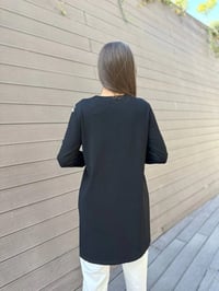 İnvee 6849 Siyah Güldalı Triko Tunik
