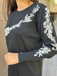 İnvee 6849 Siyah Güldalı Triko Tunik