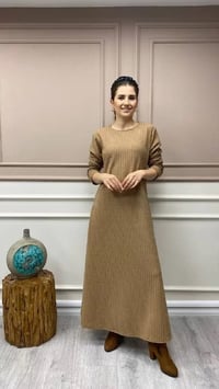 İnvee 6856 Camel Elbise