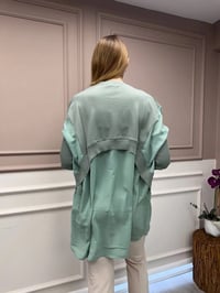 İnvee 6883 Mint Eteği Gömlek Detaylı Triko
