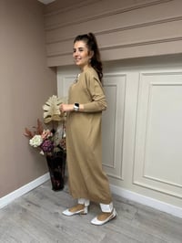 İnvee 6898 Camel Uzun Yusufçuk Triko Hırka