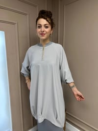 İnvee 6899 Gri Önü Şifon Arkası Triko