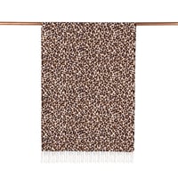 İpekevi 02452 Kahve Leopar Desenli İpek Şal