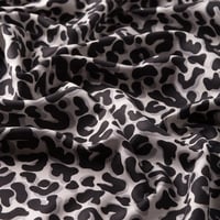 İpekevi 02452 Siyah Leopar Desenli İpek Şal