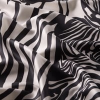 İpekevi 02671 Siyah Zebra Desen İpek Şal