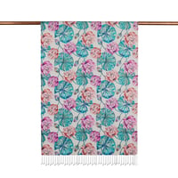 İpekevi 07798 Pembe Lotus Desenli İpek Şal
