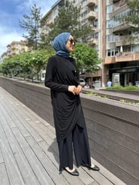 Kahma 24Y12059 Siyah Buzi Kumaş Takım