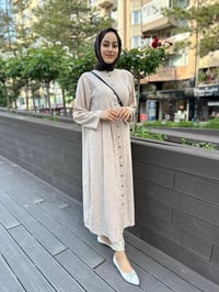 Kahma 24Y13057 Latte Önü Düğmeli Kap