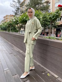 Kahma 24Y25045 Kuşkonmaz Kimono İkili Takım