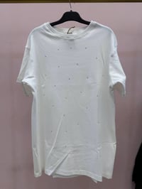 Lisa Exclusive 5011 Beyaz Taşlı Tişört