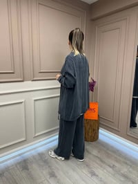 Lisa Exclusive 5031 Siyah Yakası Taş Detaylı Takım