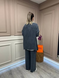Lisa Exclusive 5031 Siyah Yakası Taş Detaylı Takım