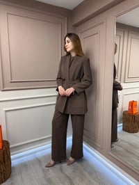 Lisa Exclusive 5045 Kahve Üçlü Takım