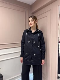 Lisa Exclusive 5052 Siyah Taş İşlemeli Gömlek