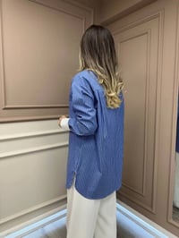 Lisa Exclusive 5072 Mavi Yaka İşlemeli Gömlek