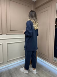 Lisa Exclusive 5083 Lacivert Önü Taş Detaylı Takım
