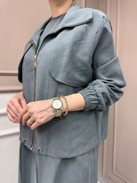 Lisa Exclusive 5096 Gri Ceketli Elbise