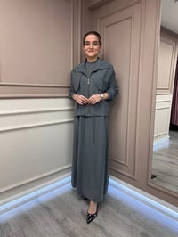 Lisa Exclusive 5096 Gri Ceketli Elbise