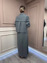 Lisa Exclusive 5096 Gri Ceketli Elbise